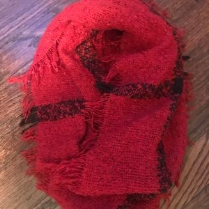 Red and black infinity scarf